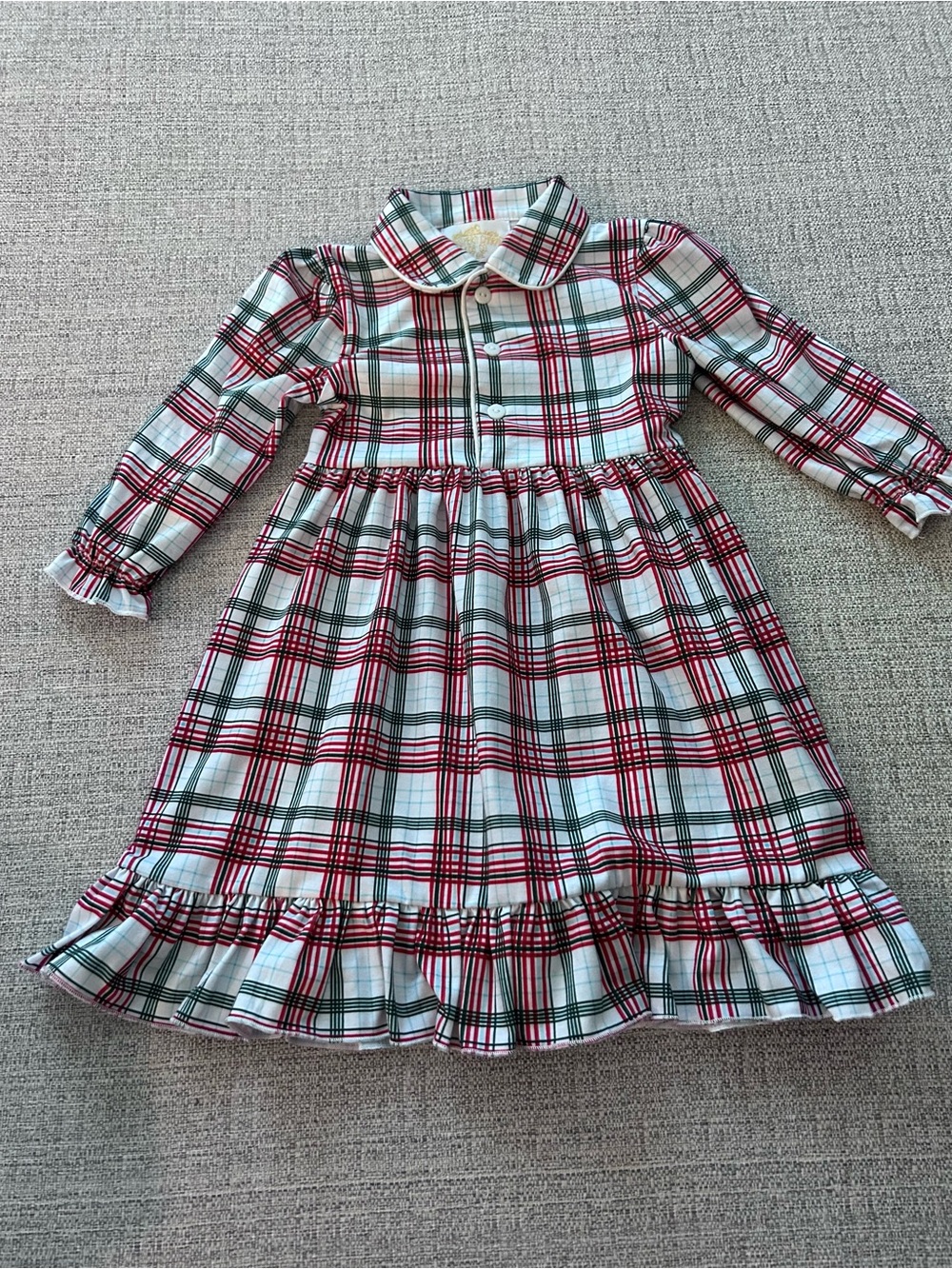 Southern Charm Kids Co. Plaid Button-Up Long Gown Pajama.        Size 12-18M